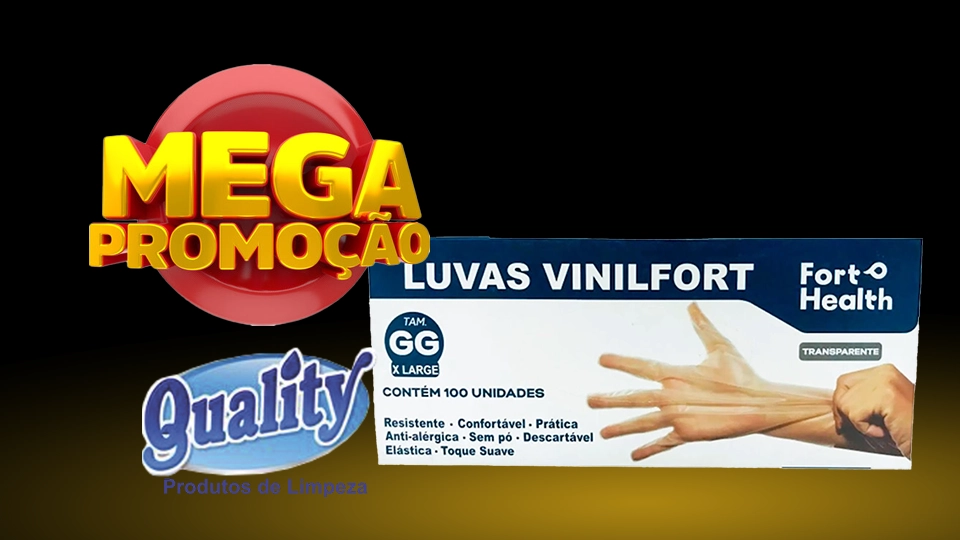 Promoção Luva Vinifort Transp Tam GG Cx c 100 Und