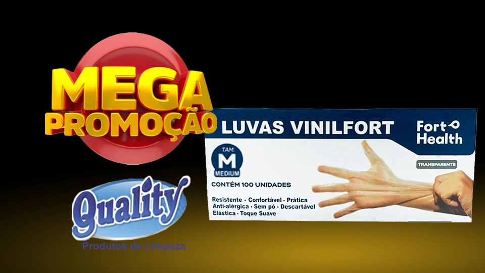 Promoção Luva Vinifort Transp Tam M Cx c 100 Und